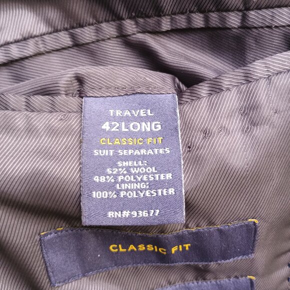 Stafford Gray Wool Blend Blazer 42L Classic Fit Travel Suit Jacket Timeless - Picture 8 of 12